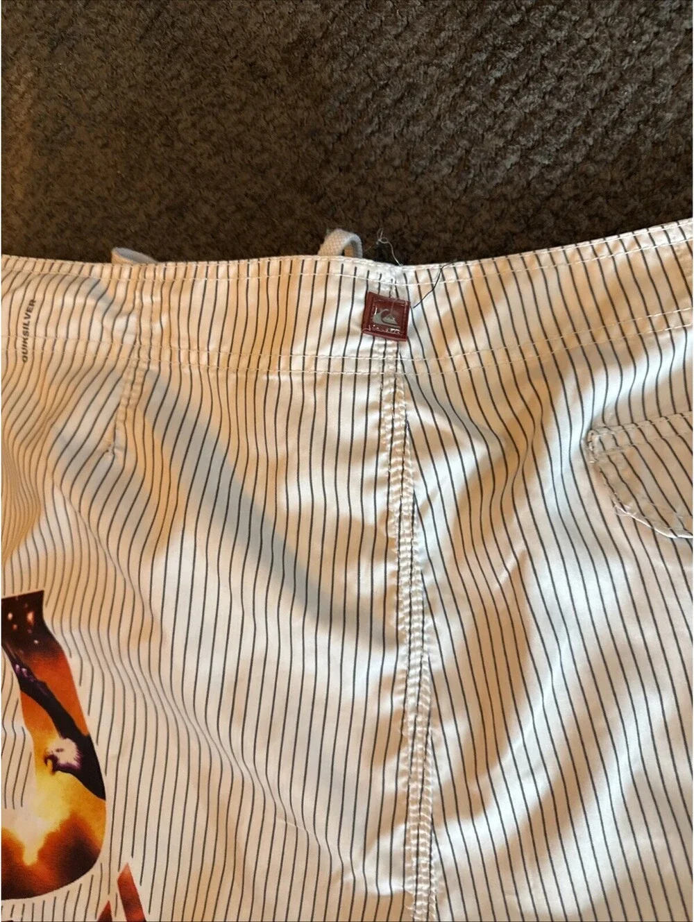 Y2K Vintage Quicksilver Board Shorts Cargo Camo Mens 40 Surfing Swim Embroidered